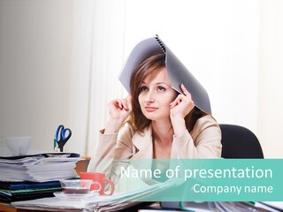 Portrait Headache Pretty PowerPoint Template