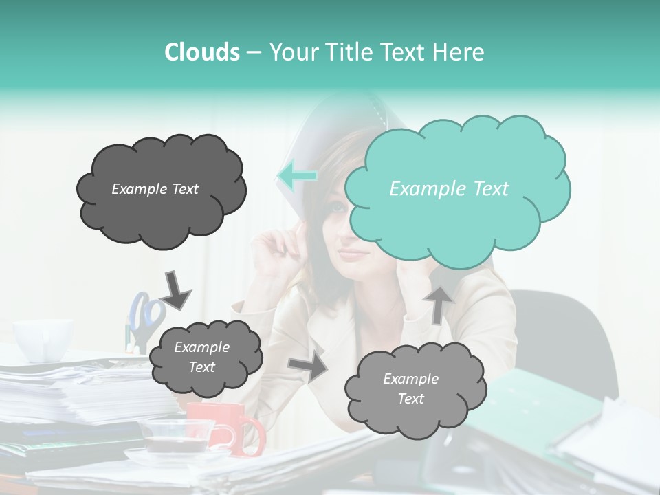 Portrait Headache Pretty PowerPoint Template