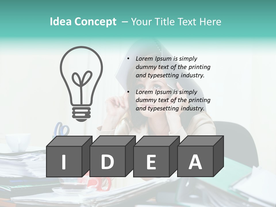 Portrait Headache Pretty PowerPoint Template