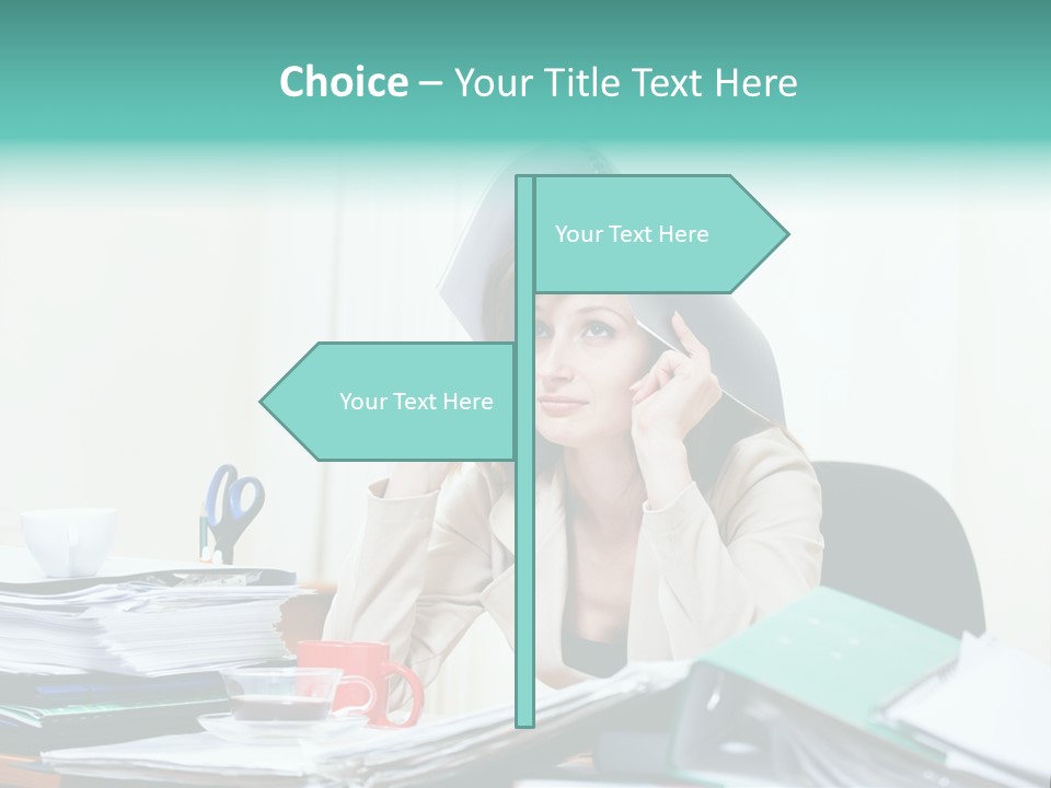 Portrait Headache Pretty PowerPoint Template