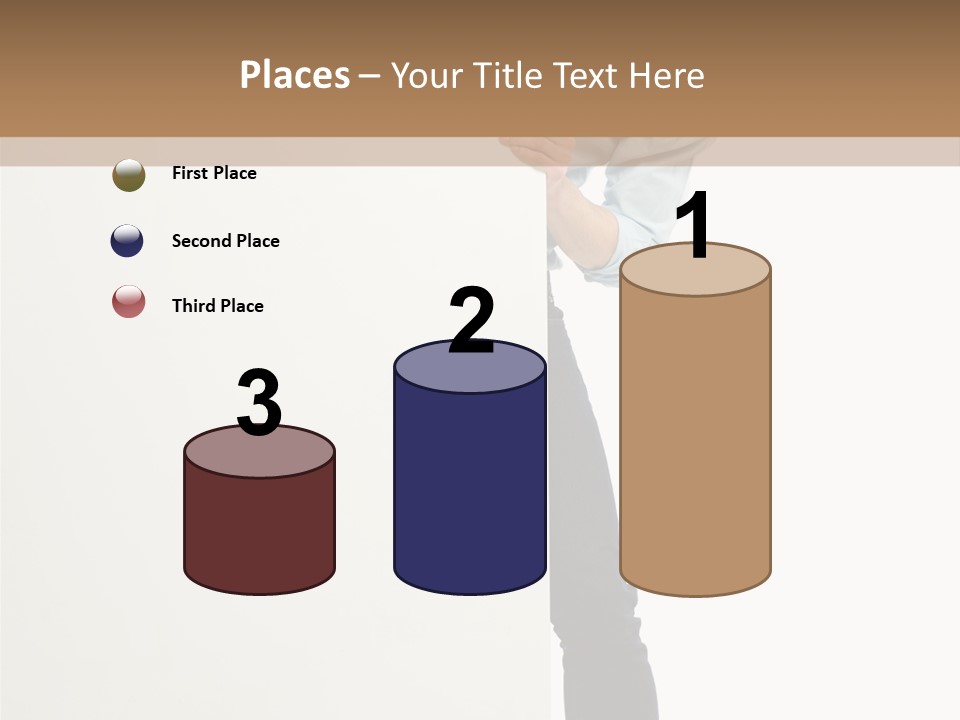 Showing White Background Standing PowerPoint Template