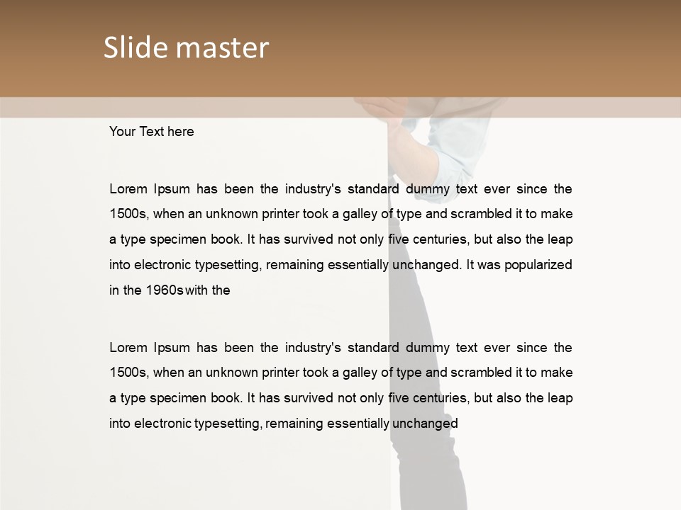 Showing White Background Standing PowerPoint Template