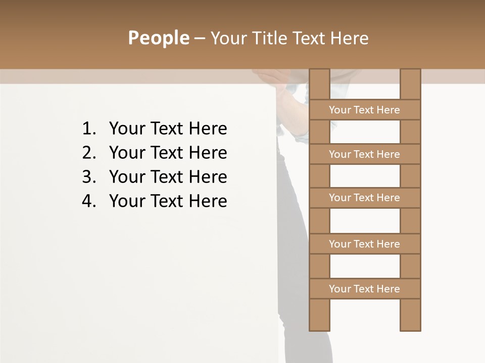 Showing White Background Standing PowerPoint Template