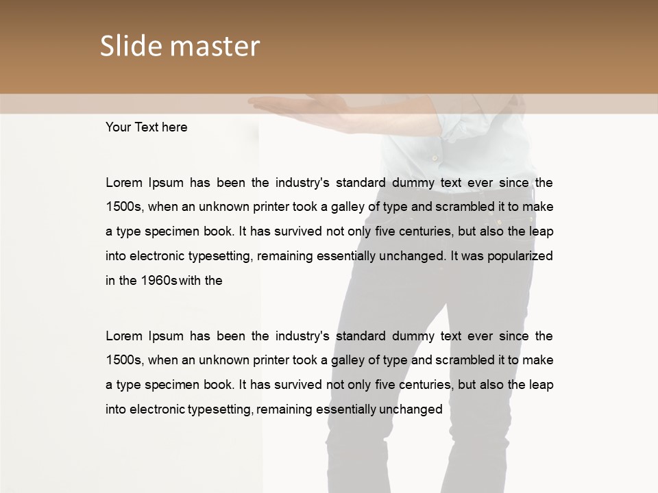 Happy Standing Executive PowerPoint Template