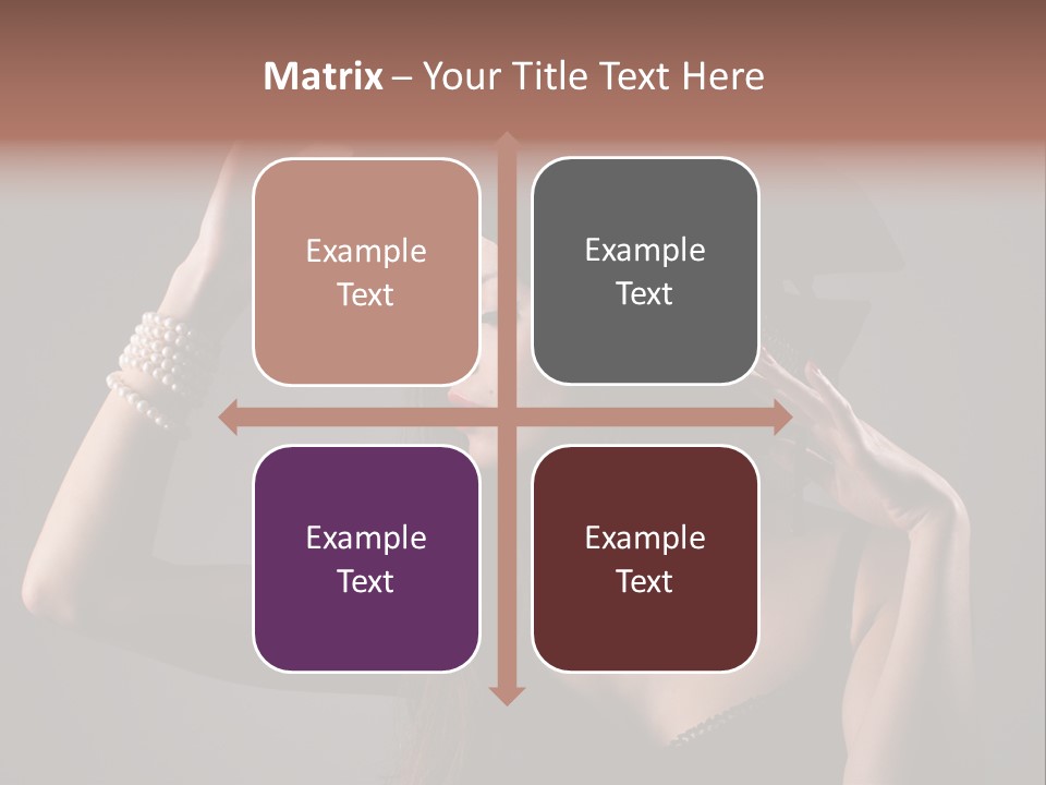 Sensual Brunette Cigarette PowerPoint Template