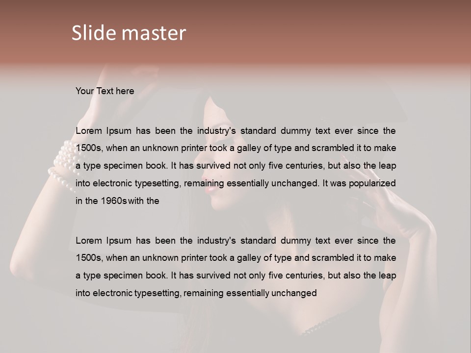 Sensual Brunette Cigarette PowerPoint Template