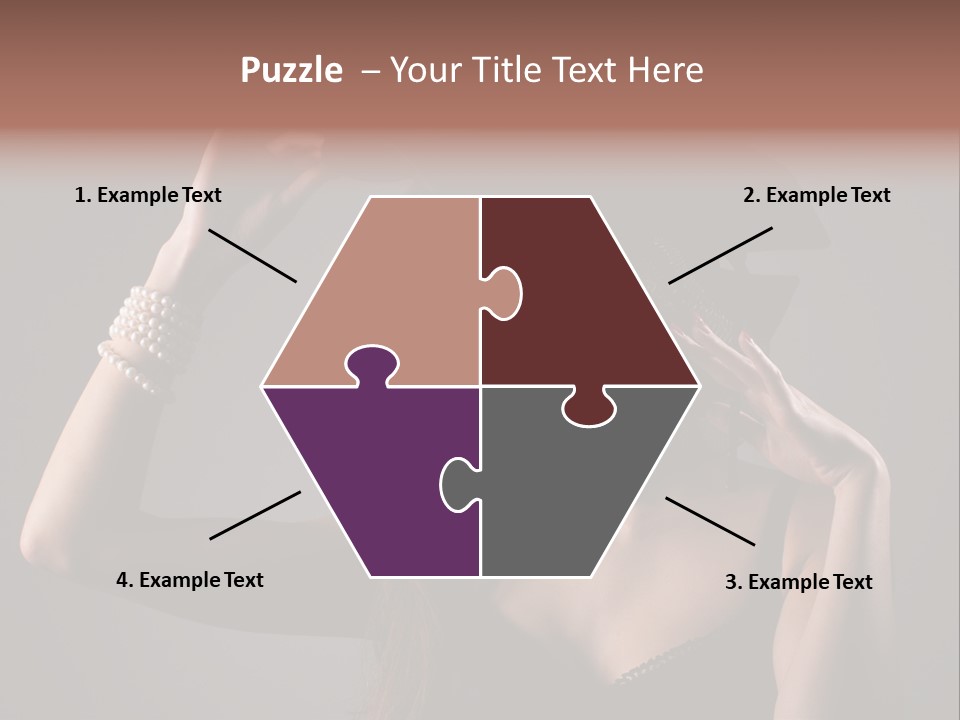 Sensual Brunette Cigarette PowerPoint Template