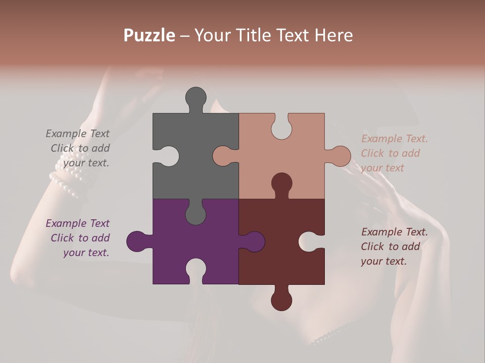 Sensual Brunette Cigarette PowerPoint Template