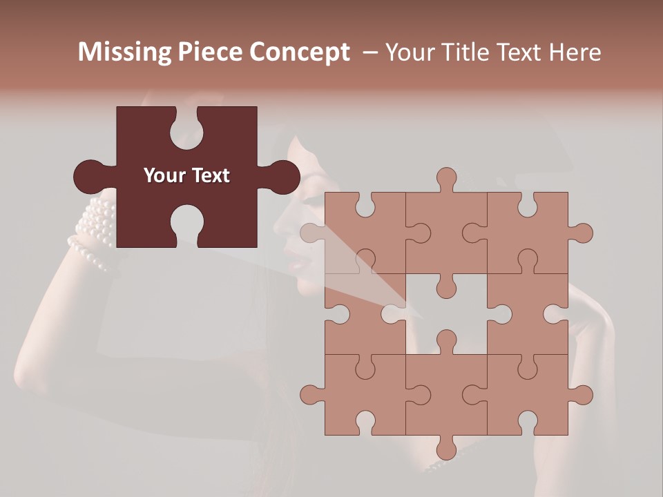 Sensual Brunette Cigarette PowerPoint Template