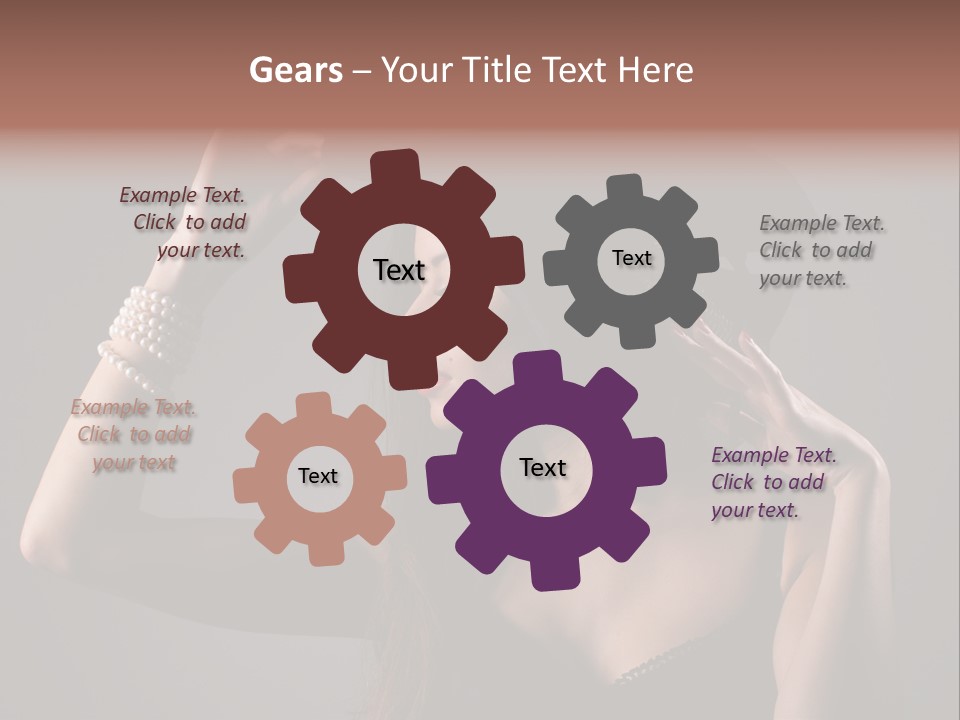 Sensual Brunette Cigarette PowerPoint Template