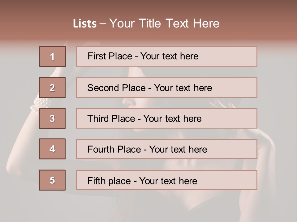 Sensual Brunette Cigarette PowerPoint Template