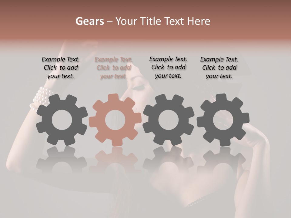 Sensual Brunette Cigarette PowerPoint Template