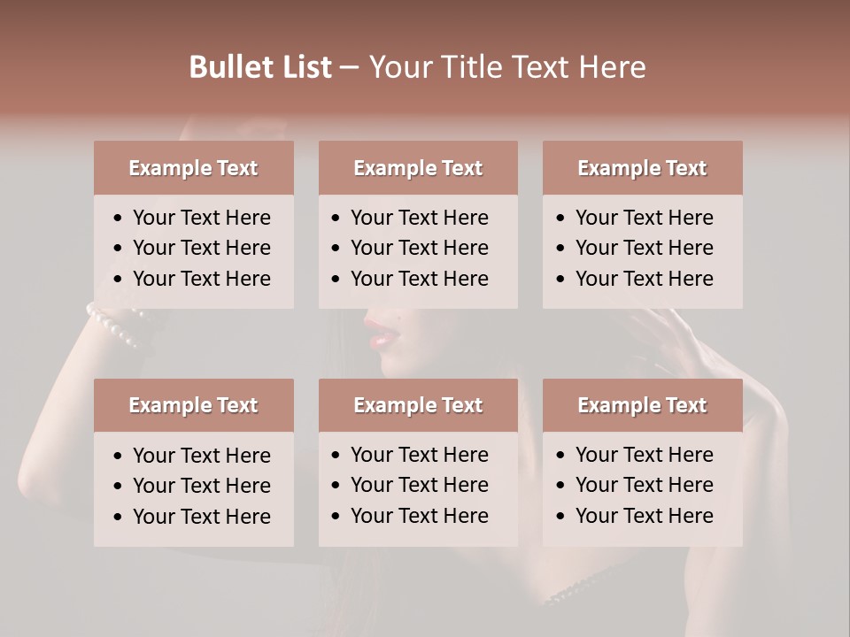 Sensual Brunette Cigarette PowerPoint Template