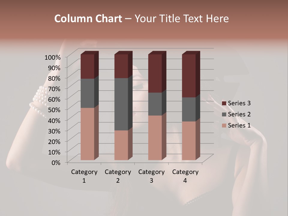 Sensual Brunette Cigarette PowerPoint Template