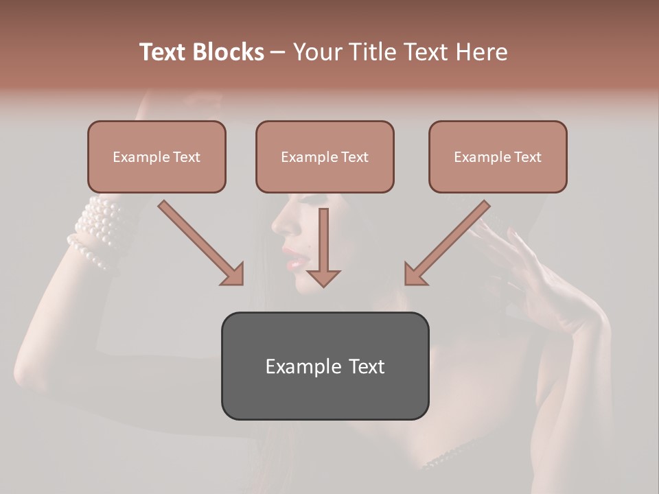 Sensual Brunette Cigarette PowerPoint Template