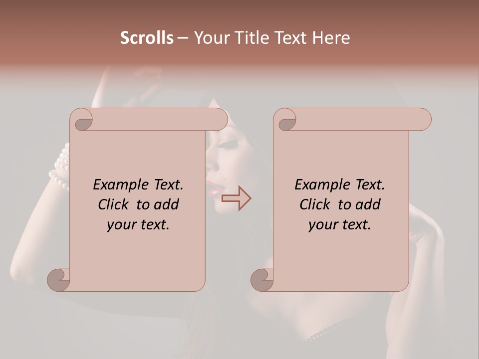 Sensual Brunette Cigarette PowerPoint Template