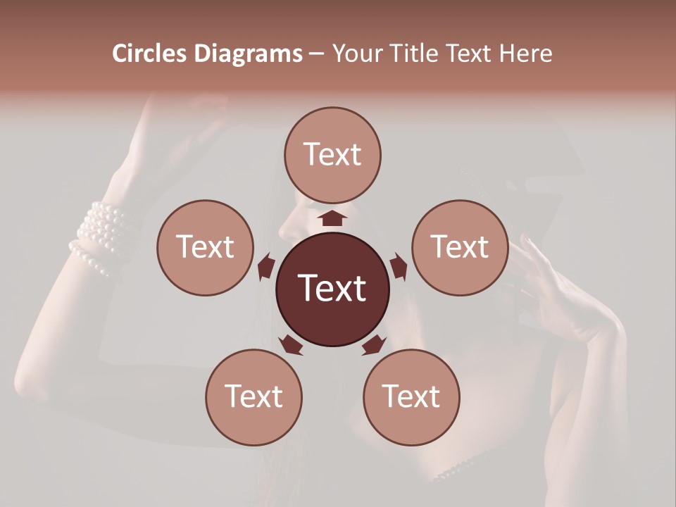 Sensual Brunette Cigarette PowerPoint Template