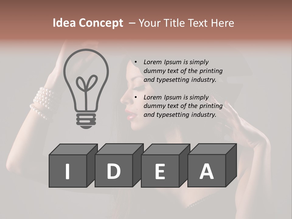 Sensual Brunette Cigarette PowerPoint Template