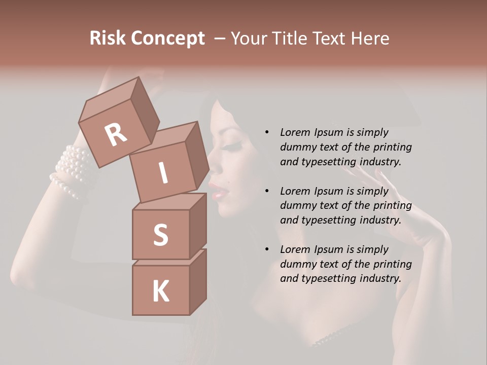 Sensual Brunette Cigarette PowerPoint Template