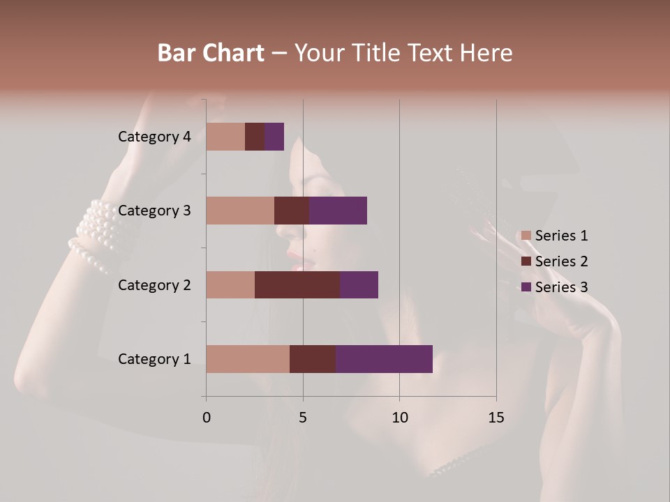 Sensual Brunette Cigarette PowerPoint Template