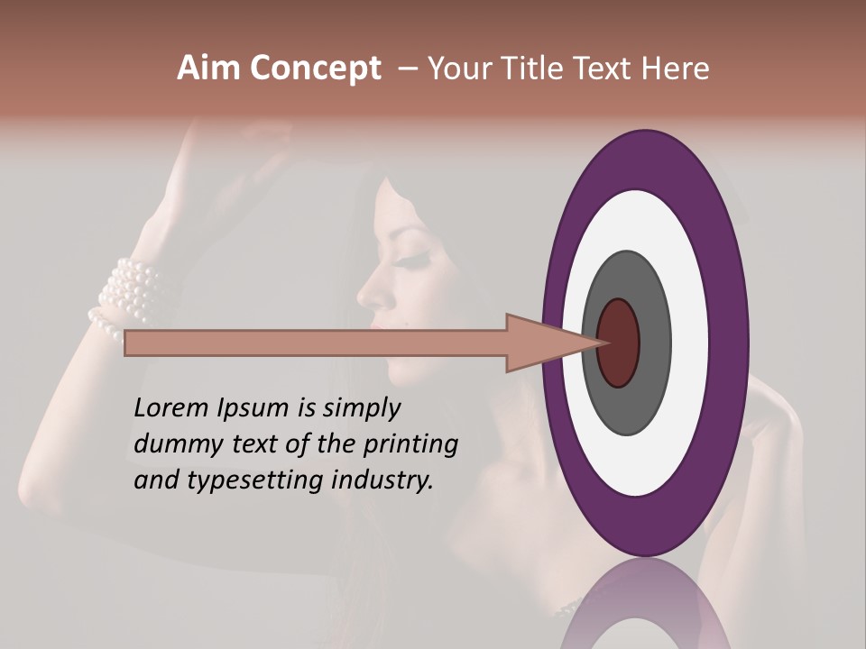 Sensual Brunette Cigarette PowerPoint Template