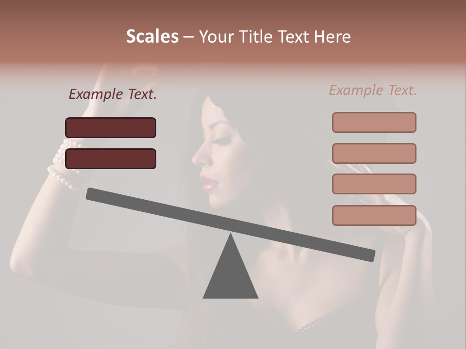 Sensual Brunette Cigarette PowerPoint Template
