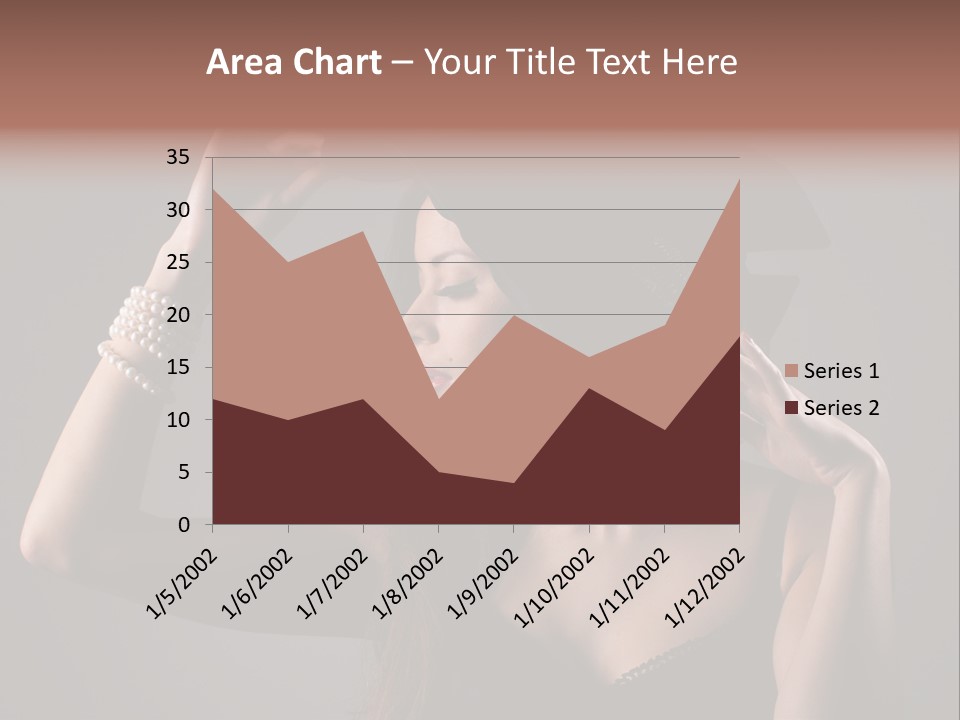 Sensual Brunette Cigarette PowerPoint Template