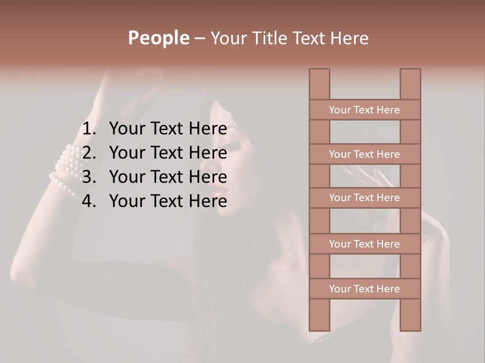 Sensual Brunette Cigarette PowerPoint Template