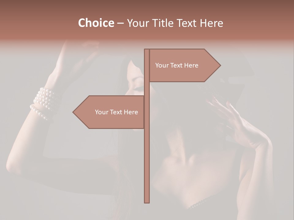 Sensual Brunette Cigarette PowerPoint Template