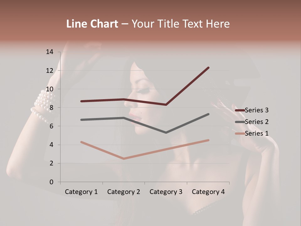 Sensual Brunette Cigarette PowerPoint Template