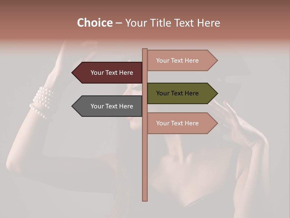 Sensual Brunette Cigarette PowerPoint Template