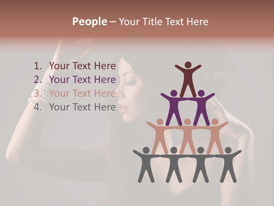 Sensual Brunette Cigarette PowerPoint Template