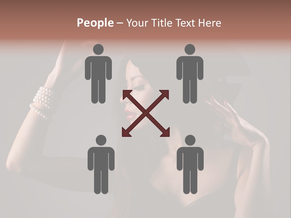 Sensual Brunette Cigarette PowerPoint Template