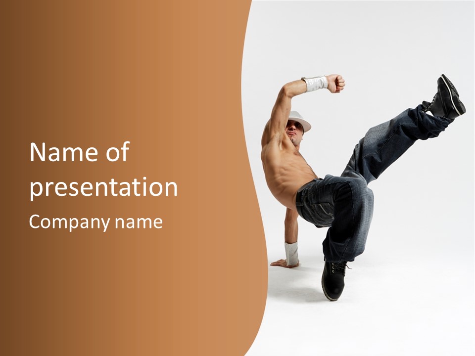 Flexibility Boy Breakdancer PowerPoint Template