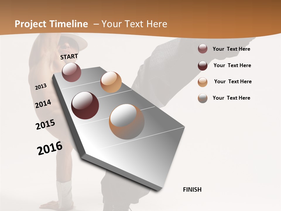 Flexibility Boy Breakdancer PowerPoint Template