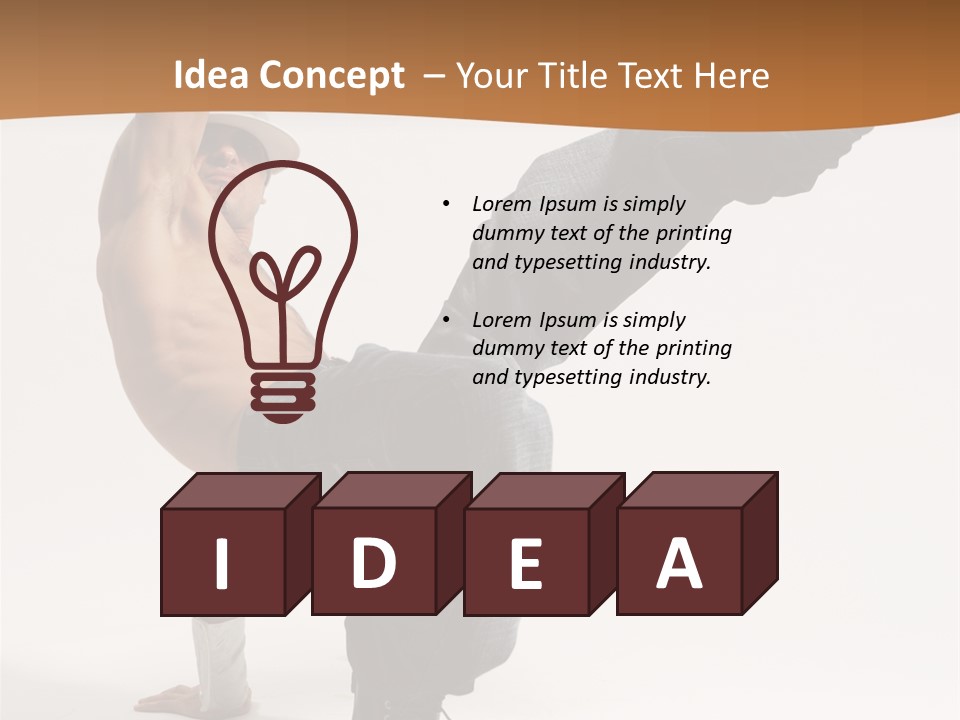 Flexibility Boy Breakdancer PowerPoint Template