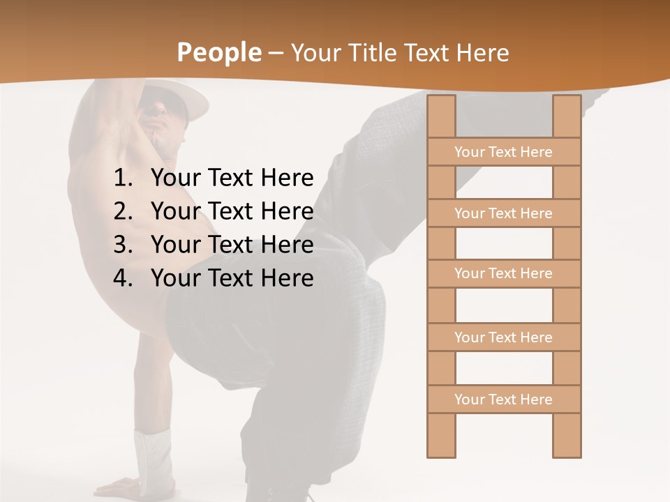 Flexibility Boy Breakdancer PowerPoint Template