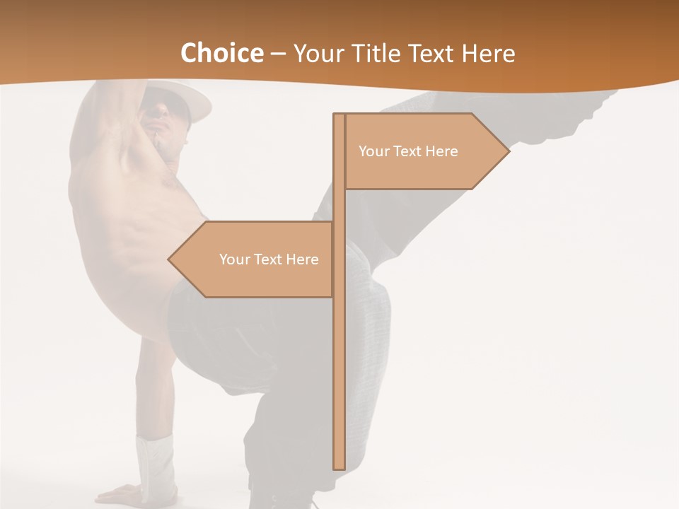 Flexibility Boy Breakdancer PowerPoint Template