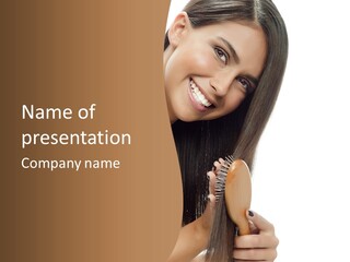 Hair Care Brunette PowerPoint Template