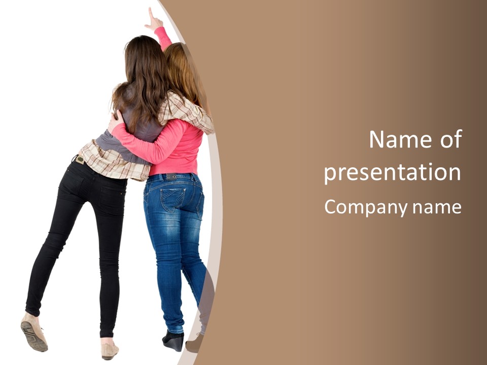 Two Women Young PowerPoint Template