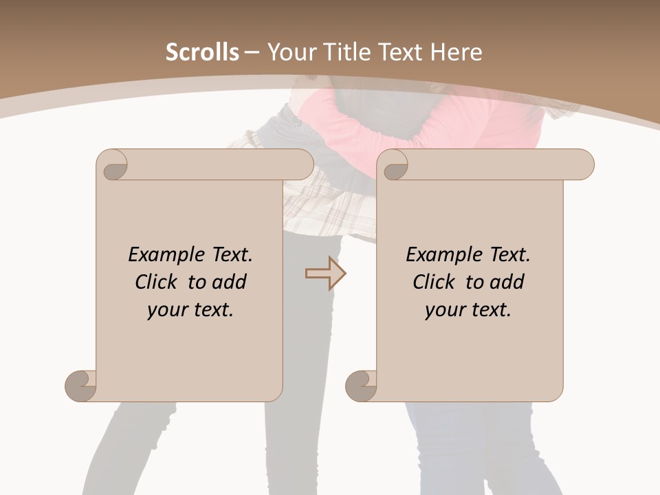 Two Women Young PowerPoint Template
