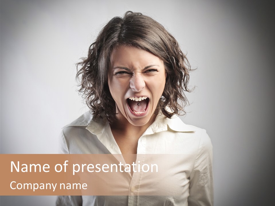 Scream White Face PowerPoint Template