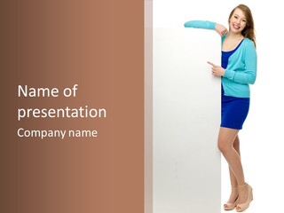 Girl Cheerful Female PowerPoint Template