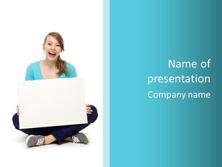 Advertisement Casual Girl PowerPoint Template