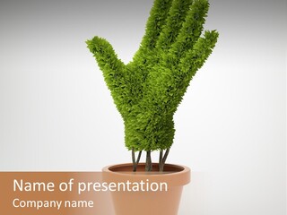 Green Sign Growing PowerPoint Template