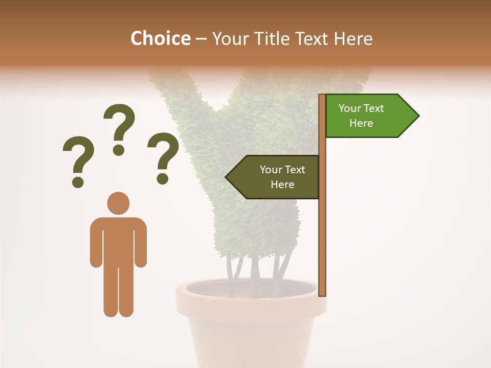 Green Sign Growing PowerPoint Template