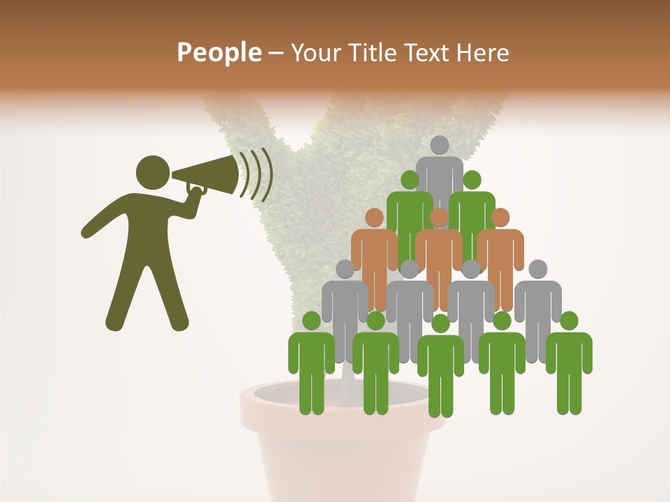 Green Sign Growing PowerPoint Template