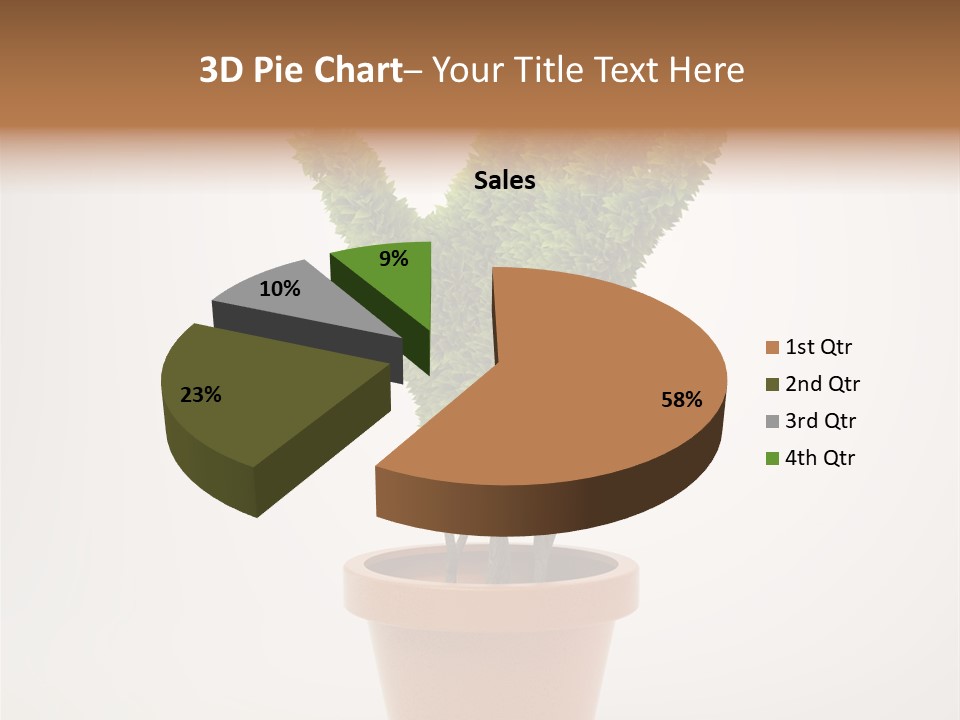 Green Sign Growing PowerPoint Template