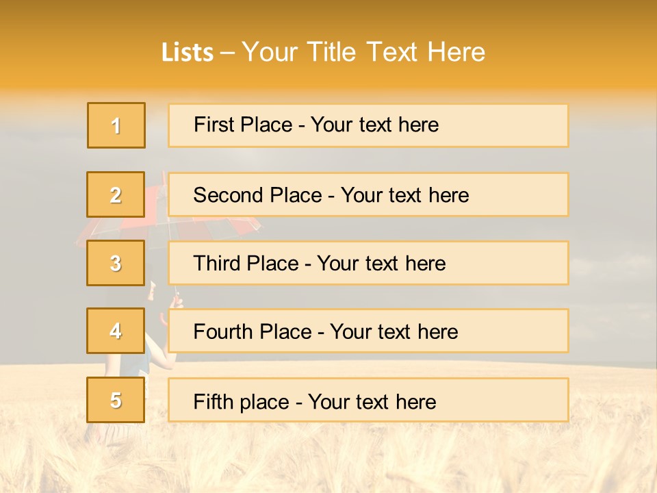 Wheat Ummer Female PowerPoint Template