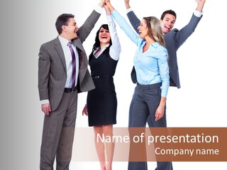 Positive Employees Corporate PowerPoint Template